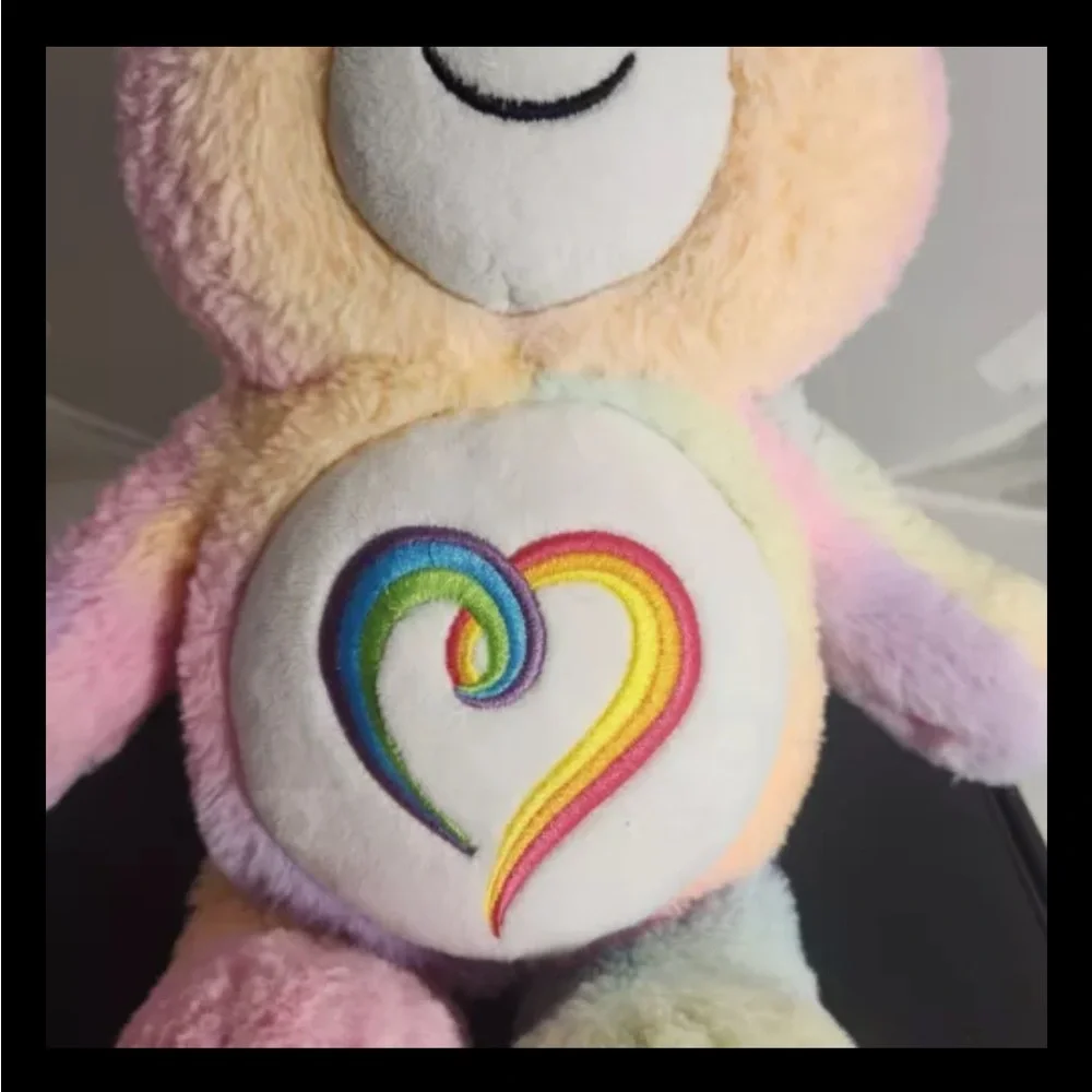 Care Bear Stuffed Plush Tie Dye Unlock The Fun Togetherness 14” Bear